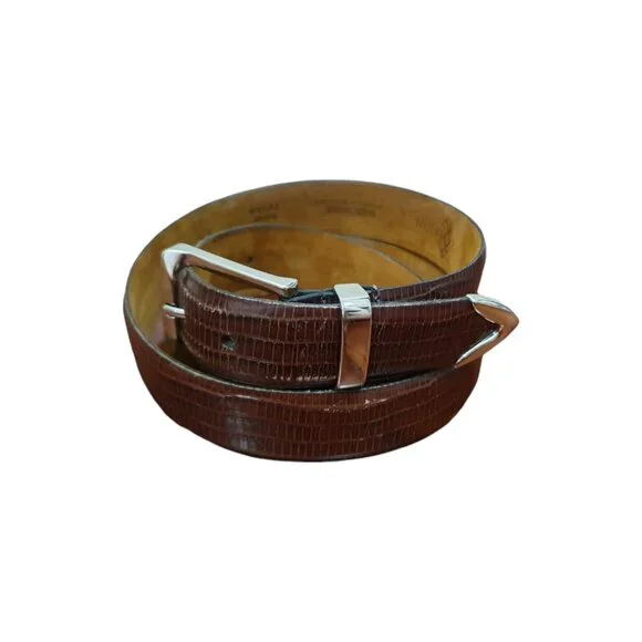 Lejon Men's Brown Le Bernardin Leather Belt Size 48